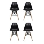 Dorcia Home Eames Plastik Kafesli Sandalye - 4 Adet - Cafe Balkon Mutfak Sandalyesi