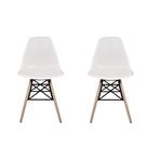 Dorcia Home Eames Plastik Kafesli Sandalye - Cafe Balkon Mutfak Sandalyesi (2, Beyaz)