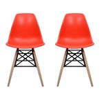 Dorcia Home Eames Plastik Kafesli Sandalye - Cafe Balkon Mutfak Sandalyesi (2, Kırmızı)
