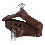 D'orcia Home Elbise Askısı - Ağır Hizmet Dayanıklı Ceket ve Elbise Askısı - 20'li Paket Elbise Askısı Plastik - Kaymaz Elbise Askıları - Ahşap Görünümlü Yer Tasarruflu Askılar - 360 Derece Döner Kanca