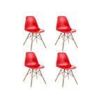 Dorcia Home Kırmızı Eames Sandalye 4 Adet Cafe Balkon Mutfak Sandalyesi