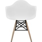 Dorcia Home Kolçaklı Beyaz Eames Plastik Kafesli Sandalye - 4 Adet - Cafe Balkon Mutfak Sandalyesi