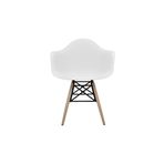 Dorcia Home Kolçaklı Beyaz Eames Plastik Kafesli Sandalye - Cafe Balkon Mutfak Sandalyesi