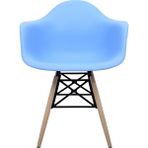 Dorcia Home Kolçaklı Mavi Eames Plastik Kafesli Sandalye - Cafe Balkon Mutfak Sandalyesi