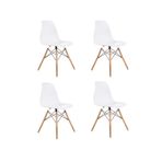Dorcia Home Mona Beyaz Eames Sandalye - 4 Adet - Cafe Balkon Mutfak Sandalyesi