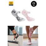 Dore Orijinal Yazlık Yoga Sports Kaydırmaz Tabanlı Kısa Batik Model Pilates ve Yoga Çorabı 2 Çift