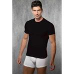 DOREANSE 2550 ERKEK MODAL BİSİKLET YAKA KISA KOL SİYAH T-SHİRT - 2XL - Siyah