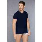 Doreanse 2565 Erkek Micromodal Düğmeli Yuvarlak Yaka Kısa Kol T Shirt