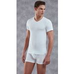 Doreanse 2855 Beyaz Erkek V Yaka Kısa Kol T Shirt