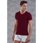 DOREANSE 2855 ERKEK MODAL V YAKA KISA KOL BORDO T-SHİRT - XL