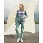 Doreanse 4183 Yeşil Renkli Kareli Hoodie Kadın Ev Giyim-Pijama Takımı