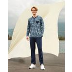 Doreanse 4533 Lacivert Desenli Cepli Uzun Kol T-Shirt Erkek Pijama Takımı