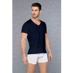 Doreanse Erkek Lacivert Micromodal V Yaka Kısa Kol T Shirt