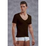 Doreanse Erkek Modal Derin V Yaka Kısa Kol T Shirt 2820 Kahve