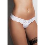 Doreanse Kadın Polyamid Dantelli Çiçek Desenli String Tanga 6131 - 2XL - Beyaz