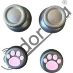 Doreka Ps4 Dualshock Uyumlu 2 Adet Analog Joystick Başlığı + 2 Adet Pati Tasarımlı Koruyucu Set - Pembe