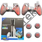 Doreka Ps5 Slim / Pro Uyumlu Soğutuculu Şarj Standı + 2 Adet Silikon Kılıf + 4'lü Analog Koruyucu Set - Antrasit - Gri