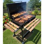 Dorello Kapaklı Kömürlü Barbekü Mangal – Tekerlekli Bahçe ve Balkon Mangalı ( 75 cm ) - Siyah