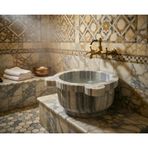 Dorello Mermer Kurna, Hamam Taşı, 25x45x45 cm, Banyo için Geleneksel Bursa Kurnası