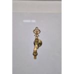 Dorello Osmanlı Desenli Gold Musluk Antik Pirinç Görünümlü Dekoratif Bahçe Ve Çeşme Musluğu Model002 Hortum Uçlu