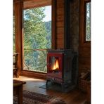 Dorello Pelet Kamp Sobası, Kırmızı, Camlı Kapak, Ayaklı Tasarım, İç Mekan Kullanımı