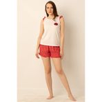 Doremi Bayan Ekru Kırmızı L/XL Pijama Takımı