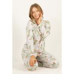 Doremi Çiçekli Doğal Viskon Soft Yumuşak Düğmeli Pijama Takımı - S-M - Desenli