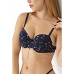 DoReMi Desenli Push Up Sütyen LACİVERT 75