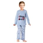 Doremi Erkek Çocuk Pijama Takımı Mavi Melanj 6-7 Yaş Uzun Kol