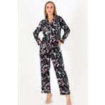 DoReMi Flower Garden Uzun Kollu Kadın Pijama Takım LACİVERT M-L