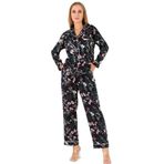 DoReMi Flower Garden Uzun Kollu Kadın Pijama Takım,Lacivert S