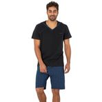 DoReMi Kısa Kollu Erkek Pijama Takım SİYAH M