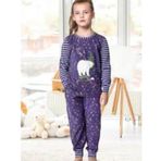 Doremi Lacivert Kız Çocuk Pijama Takımı