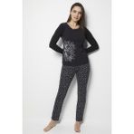 DoReMi Night Flower Pijama Takımı SİYAH S-M