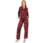 DoReMi Red Flowers Uzun Kollu Kadın Pijama Takım