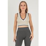 DoReMi Seamless Crop Renk Bloklu Spor Bluz HAKİ M-L