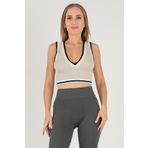 DoReMi Seamless Crop Renk Bloklu Spor Bluz HAKİ XS-S
