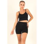 Doremi Seamless Normal Bel Siyah Kadın Kısa Tayt