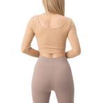 DoReMi Seamless Straplez Uzun Kollu Fitilli Büstiyer BEJ S-M