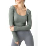 DoReMi Seamless Straplez Uzun Kollu Fitilli Büstiyer HAKİ M-L