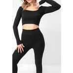Doremi Seamless Straplez Uzun Kollu Fitilli Büstiyer - M - L - Siyah