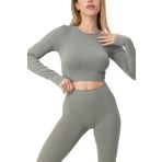 DoReMi Seamless Uzun Kollu Fitilli Büstiyer KOYU YEŞİL M-L