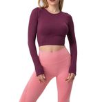 DoReMi Seamless Uzun Kollu Fitilli Büstiyer MÜRDÜM M-L