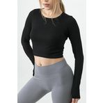 DoReMi Seamless Uzun Kollu Fitilli Büstiyer SIYAH S-M