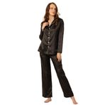 DoReMi Uzun Kollu Saten Pijama Takımı SİYAH M-L