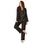 DoReMi Uzun Kollu Saten Pijama Takımı SİYAH S-M