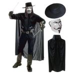 Doremodam V For Vendetta Maskesi Şapkası ve Pelerin Kostüm Seti Yetişkin Boy (Lisinya) - 344665-1453