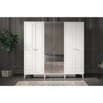 Doressa Berra 6 Kapılı Beyaz Gardırop