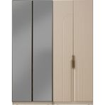 Doressa Falun 4 Kapılı Reflekte Camlı Gardırop - Vizon - Bej