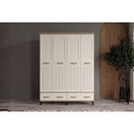 Doressa Hima Walnut 4 Kapılı Gardırop - Ceviz